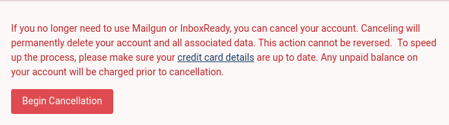 Mailgun Begin Cancellation